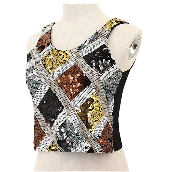 Sequin Embellished Crop Top - Picture 2 of 5